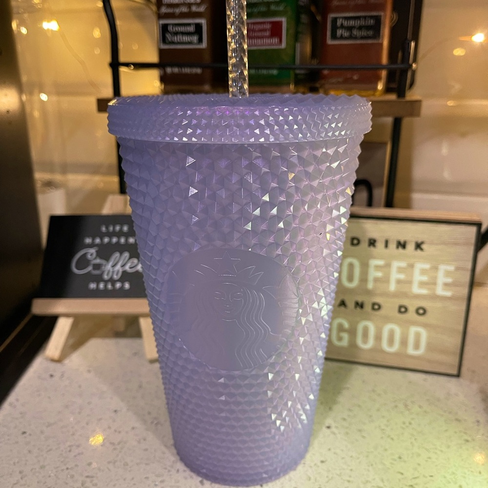 Starbucks Grande Tumbler Cup 2021 Lilac Crystals Studded